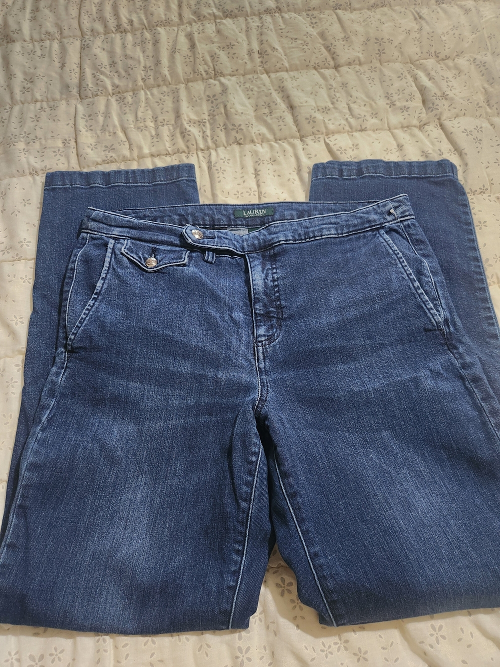 Lauren Ralph Lauren Women's Straight Leg Jeans - Dark Blue Denim